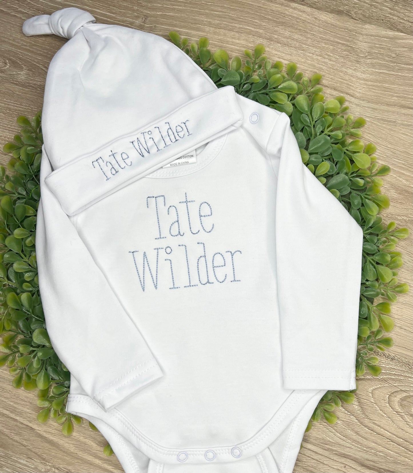 Name Bodysuit and Hat Set