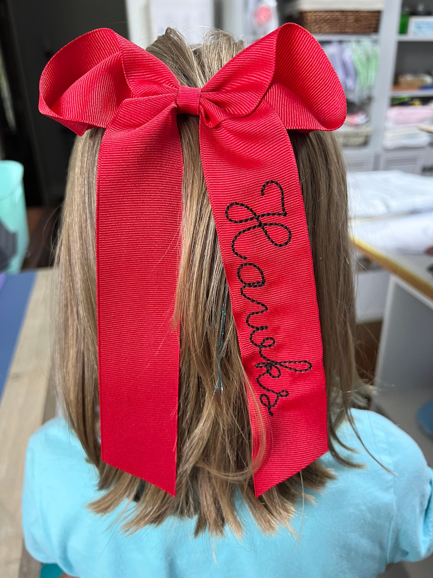 Long and Extra Long Tail School Spirit Hair Bow