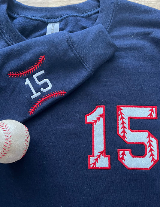 Baseball Custom Number Sweatshirt