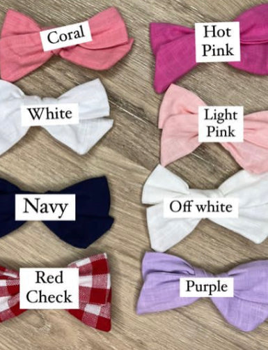 Linen hair bows