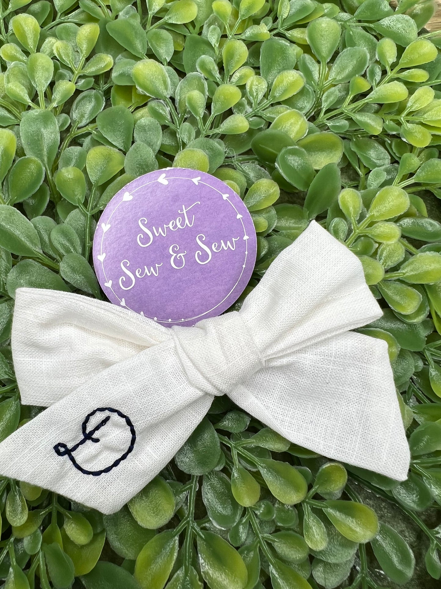 Linen hair bows