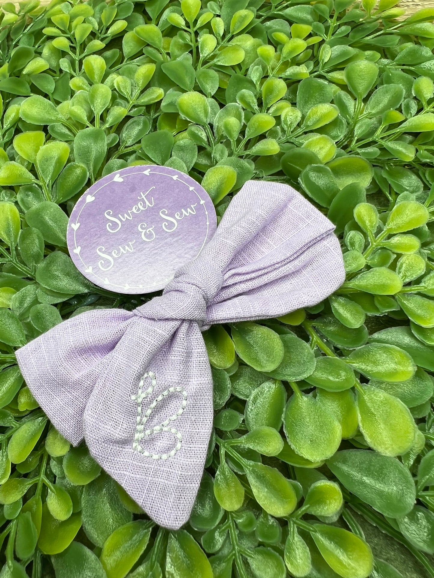 Linen hair bows