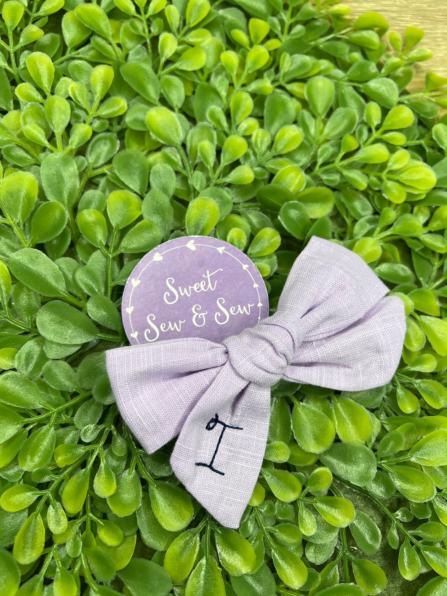 Linen hair bows