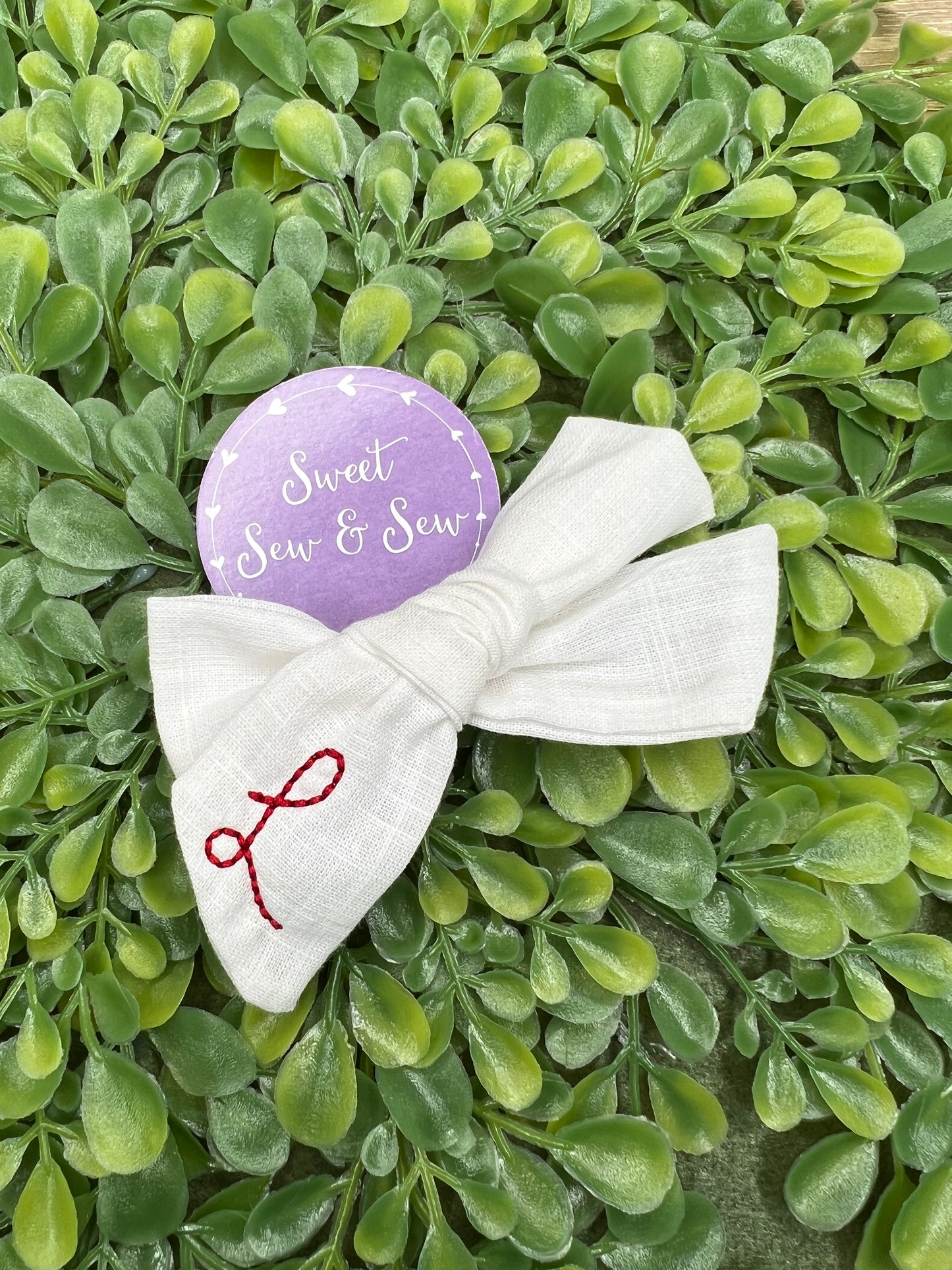 Linen hair bows