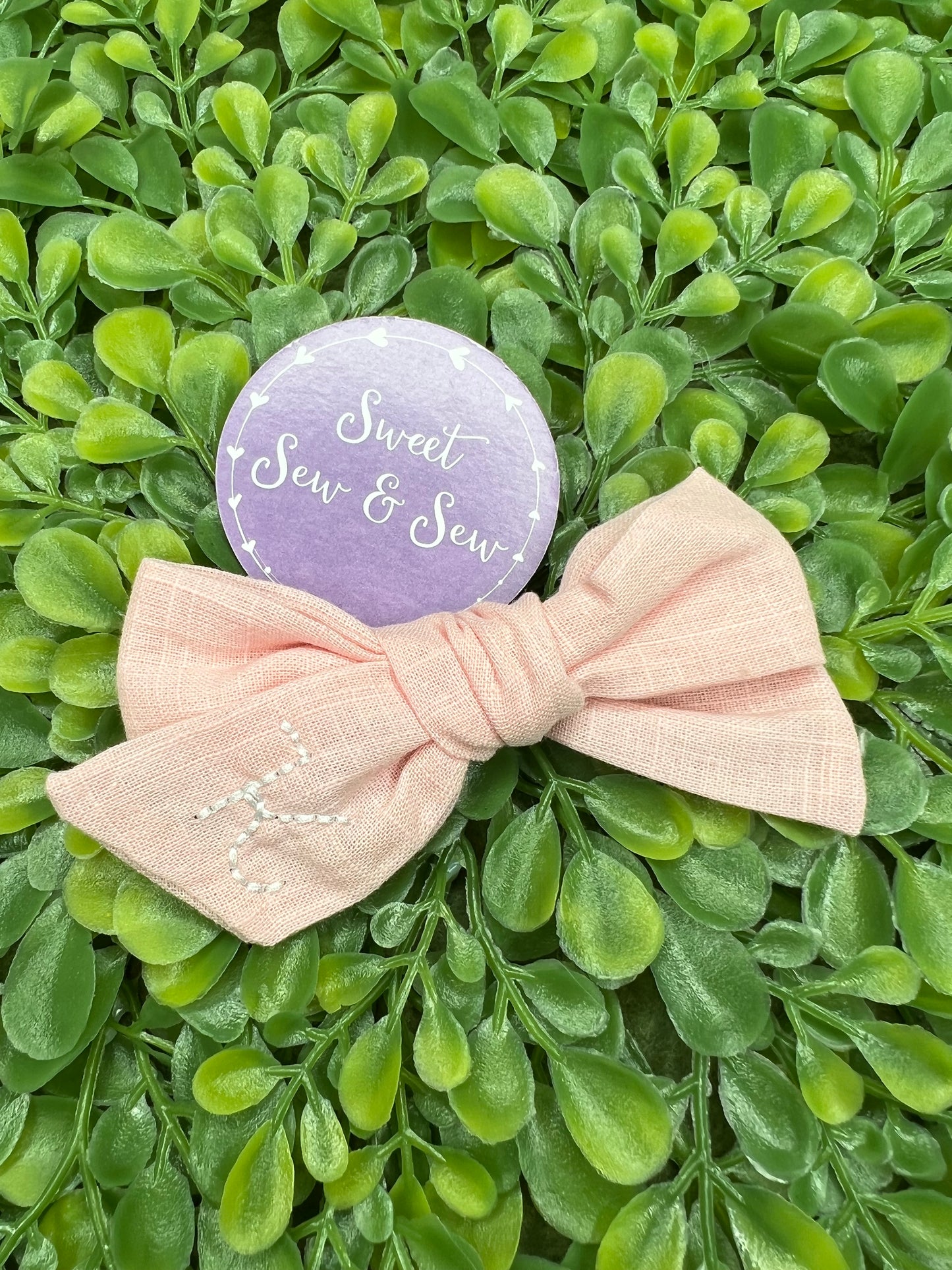 Linen hair bows