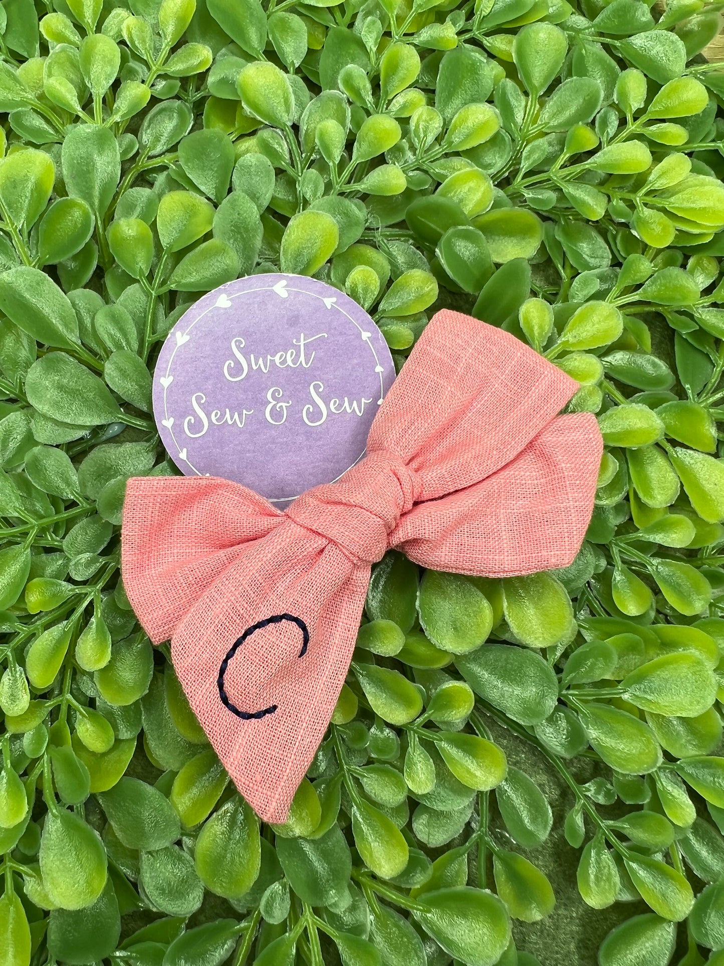 Linen hair bows