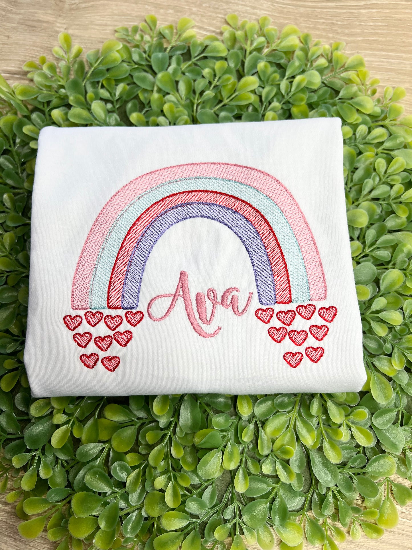 Valentine Rainbow Embroidered Shirt