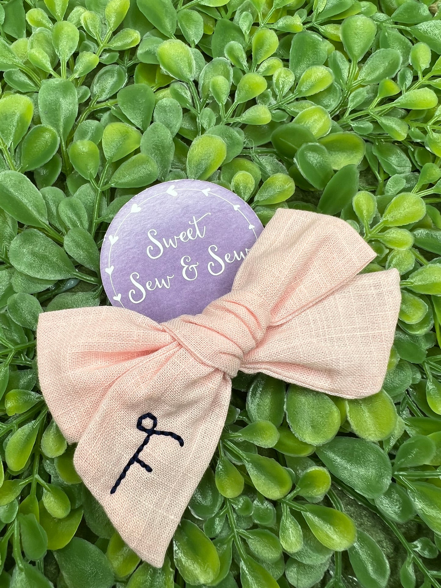 Linen hair bows