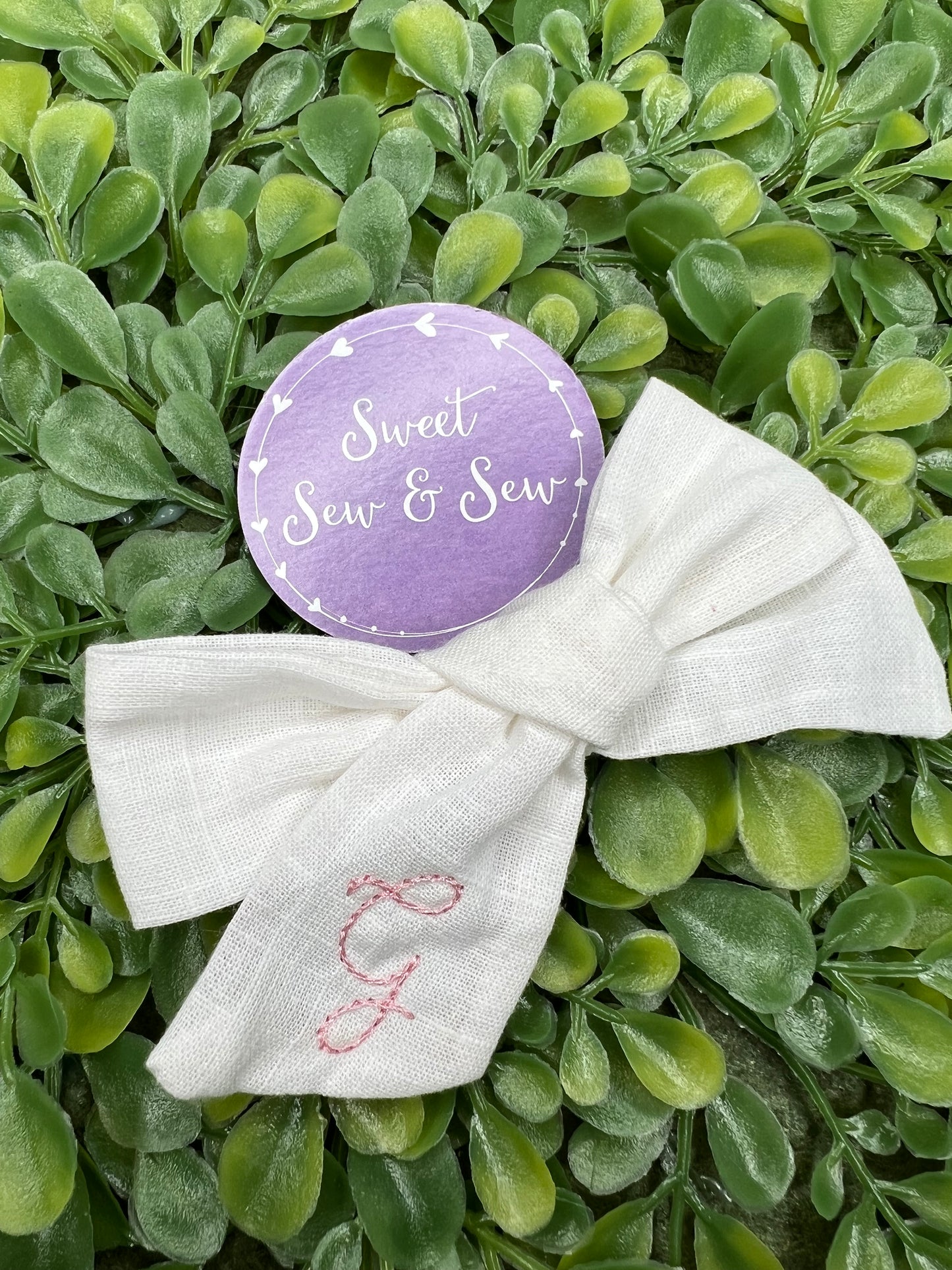 Linen hair bows