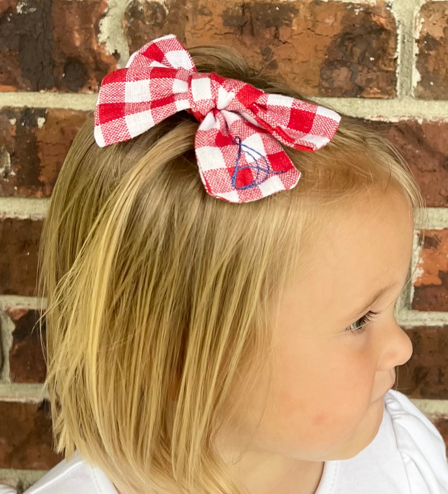 Linen hair bows