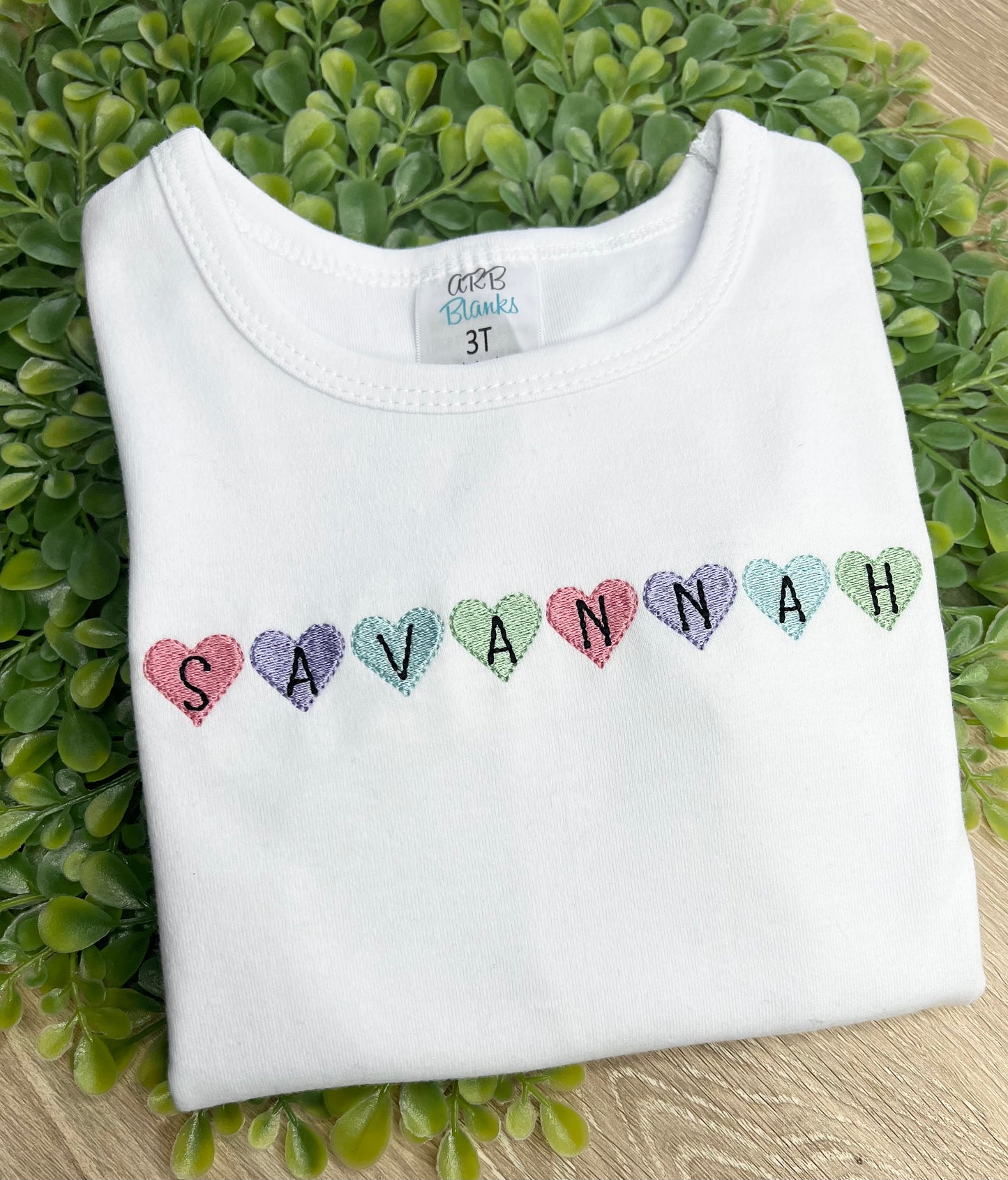 Valentine Heart Name Embroidered Shirt