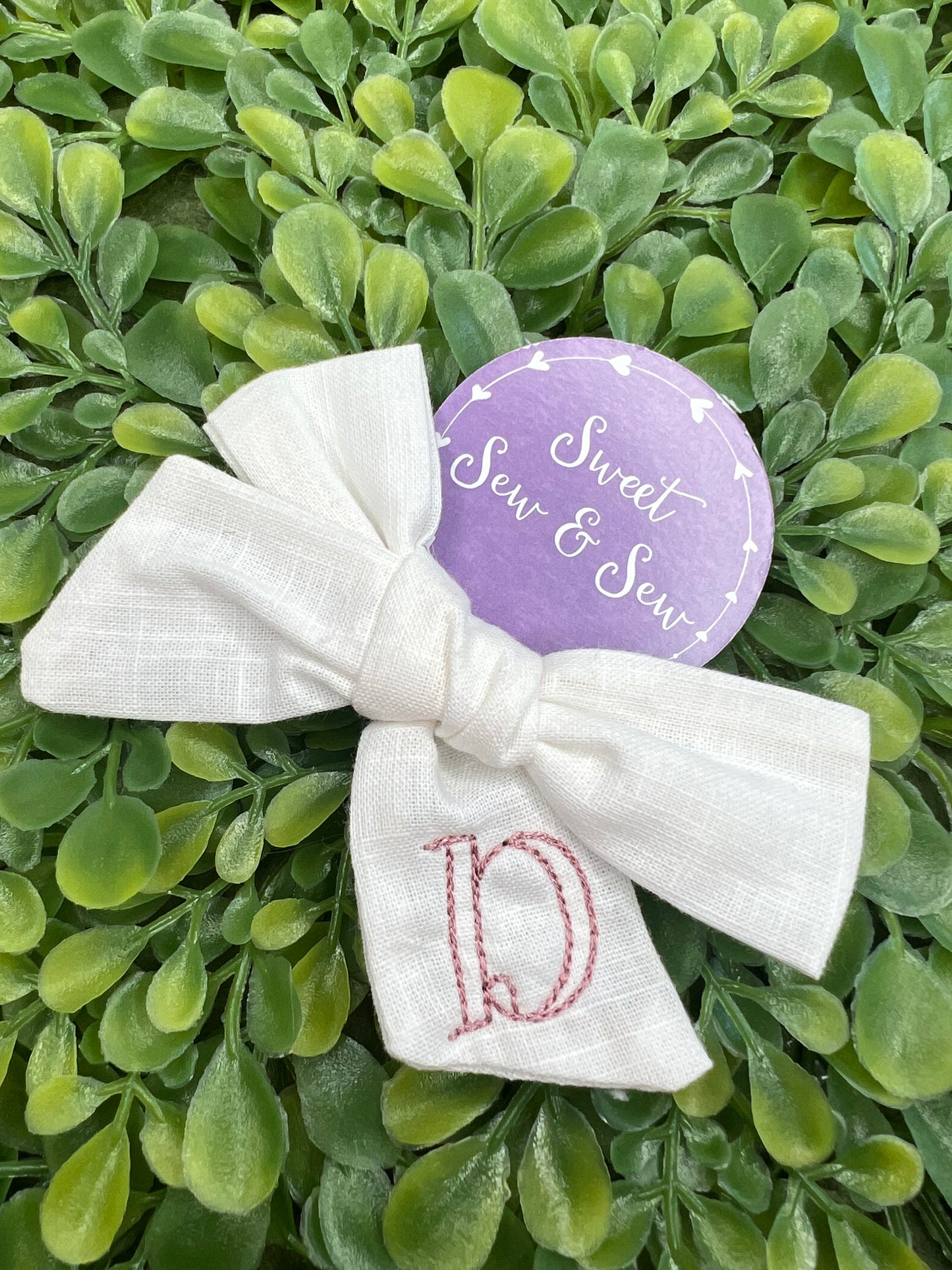 Linen hair bows